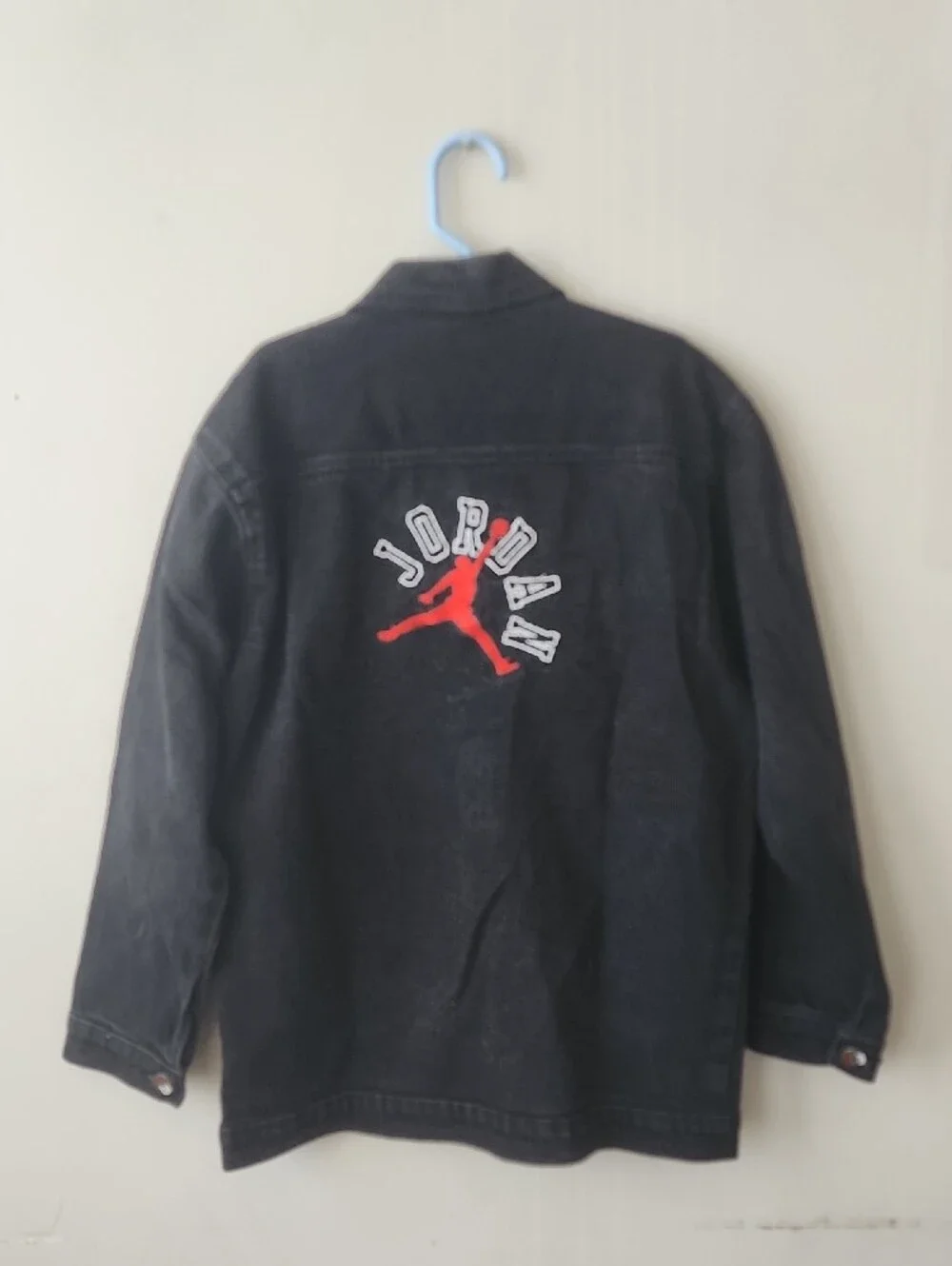 Jordan Black Embroidered Denim Bomber Jacket